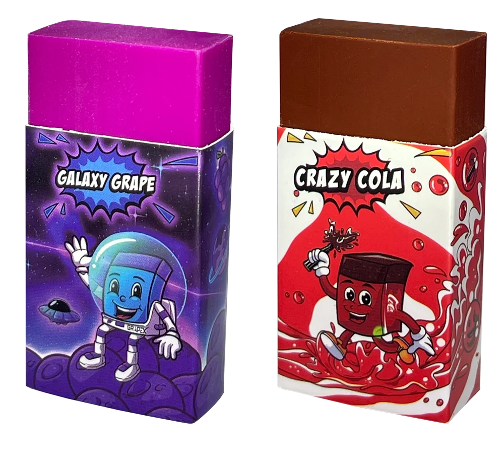 Rubby Rubber Duft-Radiergummis: Galaxy Grape und Crazy Cola